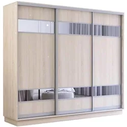 cumpără Dulap Mobildor-Lux Fox uși glisante din PAL cu elemente din oglindă (270x60x220H cm) Sonoma în Chișinău 