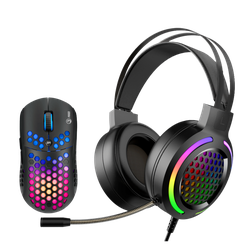 Combo Mouse+Headset Marvo MH01 Gaming, Black
