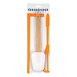 купить Лопатка кухонная Ghidini 51823 кондитерская 26cm, силикон/дерево в Кишинёве 