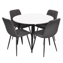 cumpără Set masă și scaune Evelin di Costacurta стол DT-402-3B + 4 стула YTC-080B Dark grey în Chișinău 