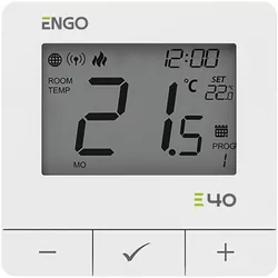 cumpără Termostat de cameră ENGO Controls E40-BATW prin internet ZigBee/Wireless cu baterie, programabil, white în Chișinău 