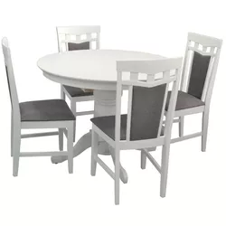 купить Комплект стол и стулья Evelin di Costacurta стол Capella White + 4 стулa Deepa R White/Grey в Кишинёве 