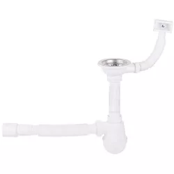 купить Сифон для кухонной мойки Metline B03-MF045 Sifon chiuveta D.3.1/2"x40 cu preaplin si furtun gofrat 40/50 в Кишинёве 