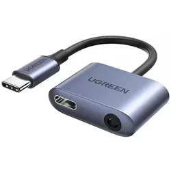 cumpără Adaptor pentru aparat mobil Ugreen 60164 Audio Type-C 3.0 to Type-C 3.0 PD + 3.5mm CM231, Grey în Chișinău 