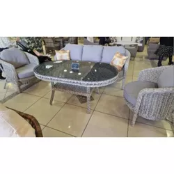 cumpără Set mobilier de grădină SunYard Set Giza 425 alb-albastriu (perne sure) în Chișinău 