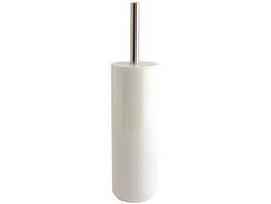 Perie pentru WC cu suport MSV "cilindru" Inagua alb, plastic