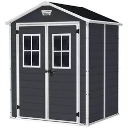 купить Садовый сарай Keter 56117 Breteuil 6x5, 185x152x226cm, gri inchis в Кишинёве 