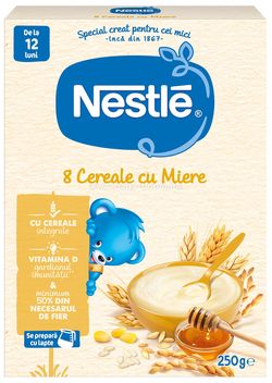 Каша Nestle 8 злаков, с мёдом, безмолочная, (12 м+), 250 г