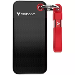 купить Накопители SSD внешние Verbatim M.2 External SSD 512GB Verbatim Pocket USB 3.2 Gen 2, Black/Red (VER_32284) в Кишинёве 