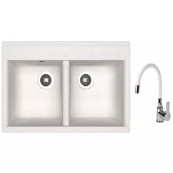 купить Мойка кухонная со смесителем Dr.Gans Astra 780 + SanDonna F 9995 alb в Кишинёве 