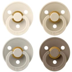 cumpără Suzetă BIBS 120460 Set 4 Colour Latex, tetina rotunda, 6 luni + Ivory/Sand/Vanilla/Dark Oak-120460 în Chișinău 