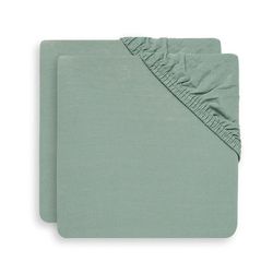 cumpără Lenjerie de pat pentru copii Jollein 2511-507-00095 Cearsaf cu elastic Jersey Ash Green, 120x60cm, 2buc în Chișinău 
