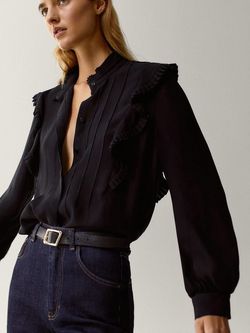 Блуза Massimo Dutti Чёрный 5173/668/800