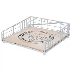 купить Аксессуар для кухни Promstore 48114 Салфетница 18x18x5см Винтаж, белая, металл в Кишинёве 