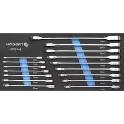 купить Набор ручных инструментов Hoegert HT7G146 ключи комбинированные с трещоткой 6-21 мм, 16 предм. в Кишинёве 