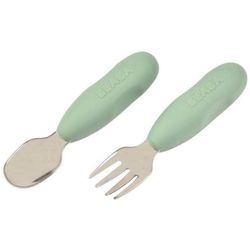 cumpără Seturi pentru hrănire bebelușilor Beaba B913580 set lingurita/furculita inox Sage Green în Chișinău 