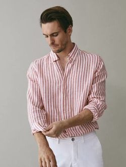 Рубашка Massimo Dutti Белый в полоску 0107/008/615