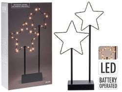 Световая фигура настольная LED "2 звезды" 40cm, металл, черн
