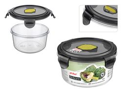 Caserola ermetica Phibo Brilliant 0.6l, D14X7cm, cu supapa, negru