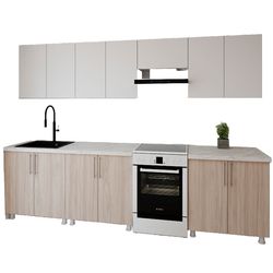 cumpără Mobilă pentru bucatarie Smartex (30039) K1 300cm Alb+Stejar Deschis în Chișinău 