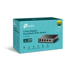 .5-port 10/100/1000Mbps POE+ Easy Smart Switch TP-LINK "TL-SG105PE", 65W Budget, Steel Case