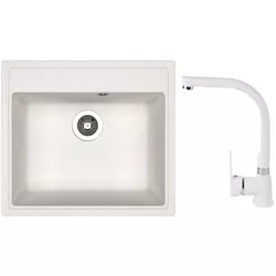 купить Мойка кухонная со смесителем Dr.Gans Nika 570 + SanDonna F 7103 alb в Кишинёве 