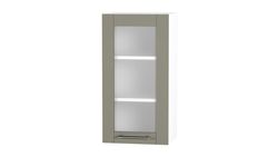 Kitchen upper cabinet with glass, white, 500 mm