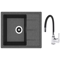 cumpără Chiuvetă bucătărie cu bateria Dr.Gans Nica 580 + SanDonna F 9995 negru în Chișinău 