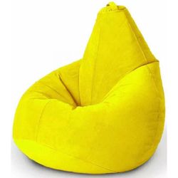 cumpără Fotoliu BeanBag BeanBag BM5851, Кресло Груша из велюра Standart, с двойным чехлом, XL, Жёлтый în Chișinău 