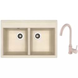 купить Мойка кухонная со смесителем Dr.Gans Astra 780 + SanDonna F 7073 bej в Кишинёве 
