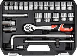 Set de prize cu clichet YATO 25 el., - 1/2"