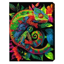 cumpără Tablou pe numere BrushMe BSB0023FC (fără cutie) Cameleon neon în Chișinău 