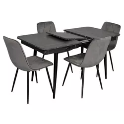 cumpără Set masă și scaune Evelin di Costacurta стол DT-431-3R B + 4 стула YTC-080B, BLU-14 Dark grey în Chișinău 