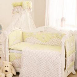 Постельный комплект Comfort С-032 Котята, бело-зеленый, код 42099