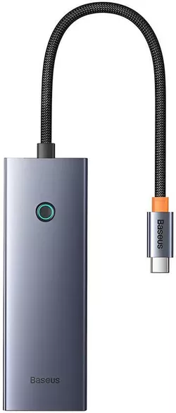 cumpără Adaptor de rețea USB Baseus B0005280B811-08 HUB 4in1 Type-C 3.0 to 4*USB-A 1*Type-C 3.0 UltraJoy Series, Space Grey în Chișinău 