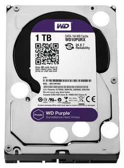 3.5" HDD  1.0TB-SATA- 64MB  Western Digital "Purple (WD10PURZ)", Surveillance, CMR