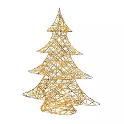 cumpără Figurină cu lumină Promstore 56529 Figurina luminoasa Brad, 60LED, 60cm, 3xAA, aurie, alb-cald în Chișinău 