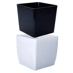 cumpără Ghiveci pentru flori Aleana 115083 Cvadro 16x16x15.5 cm, beton gri deschis în Chișinău 