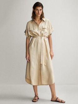 Платье Massimo Dutti Беж 6626/546/710
