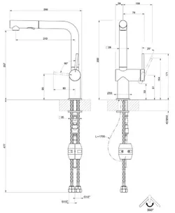 купить Смеситель кухонный Gessi 60435-031 Inedito Chrome в Кишинёве 