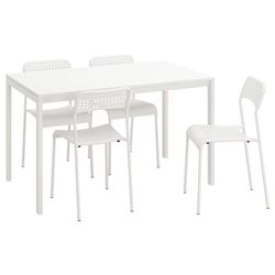 купить Набор садовой мебели Ikea Обеденный набор Melltorp/Adde 125 cm White 1+4 в Кишинёве 
