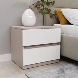 купить Тумбочка Bayro Harmony 550x500x450 серый камень фасад белый в Кишинёве 