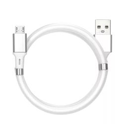 Helmet Cable USB to Micro USB With Magnetic Organizer 1m, White