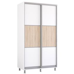 cumpără Dulap Mobildor-Lux Aron-S 1.0m-1.8m uși glisante din PAL orizontal (120x60x230H cm) Alb Brilliant în Chișinău 