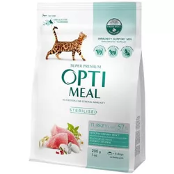 cumpără Hrană pentru animale de companie Optimeal 24231091 Hrană uscată Super Premium pentru pisici sterilizate, curcan și ovăz, 6x200 g în Chișinău 
