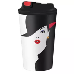 купить Термокружка Promstore 55652 Phibo Fashion 350ml cu clapeta, negru в Кишинёве 