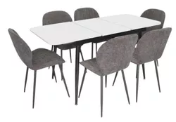 cumpără Set masă și scaune Evelin di Costacurta стол DT-531R B + 6 стульев YTC-064B UF885-15 (Dark grey) în Chișinău 