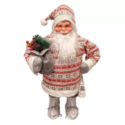 cumpără Decor de Crăciun și Anul Nou Promstore 20388 Mos Crăciun, 90cm, Silver Scandinavian cu cadouri si un ursulet în Chișinău 