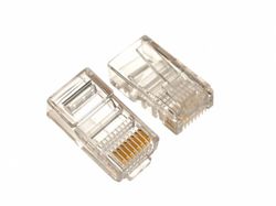 RJ45 Modular Plug, Cat.5E, Long Type, 30u" Gold plated, 100pcs/bag