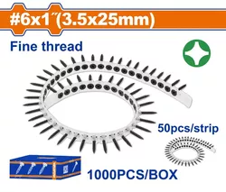cumpără Set de tubulare, bite, duze Wadfow WXS2512C Set suruburi 3.5x25mm pe banda pentru metal (1000buc) în Chișinău 